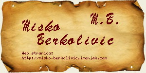 Miško Berkolivić vizit kartica